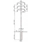 Промежуточная опора ЛЭП ПДтБ10-4